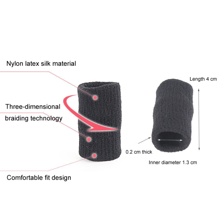 10pcs/set Basketball Riding Finger Sleeves Finger Joint Stretch Knit Sports Protectors, Color: Black by bashfashion