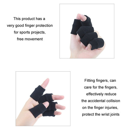 10pcs/set Basketball Riding Finger Sleeves Finger Joint Stretch Knit Sports Protectors, Color: Skin Tone by bashfashion