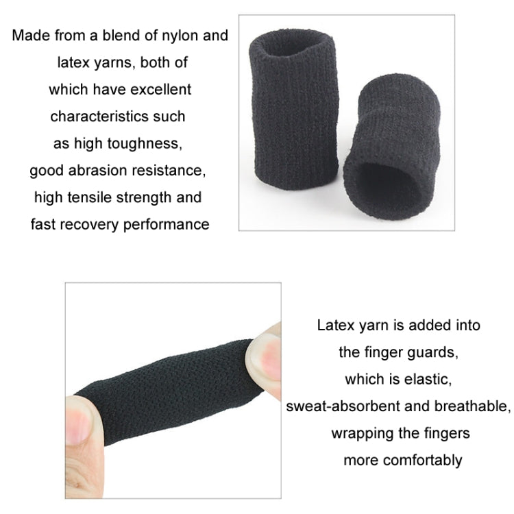 10pcs/set Basketball Riding Finger Sleeves Finger Joint Stretch Knit Sports Protectors, Color: Black by bashfashion