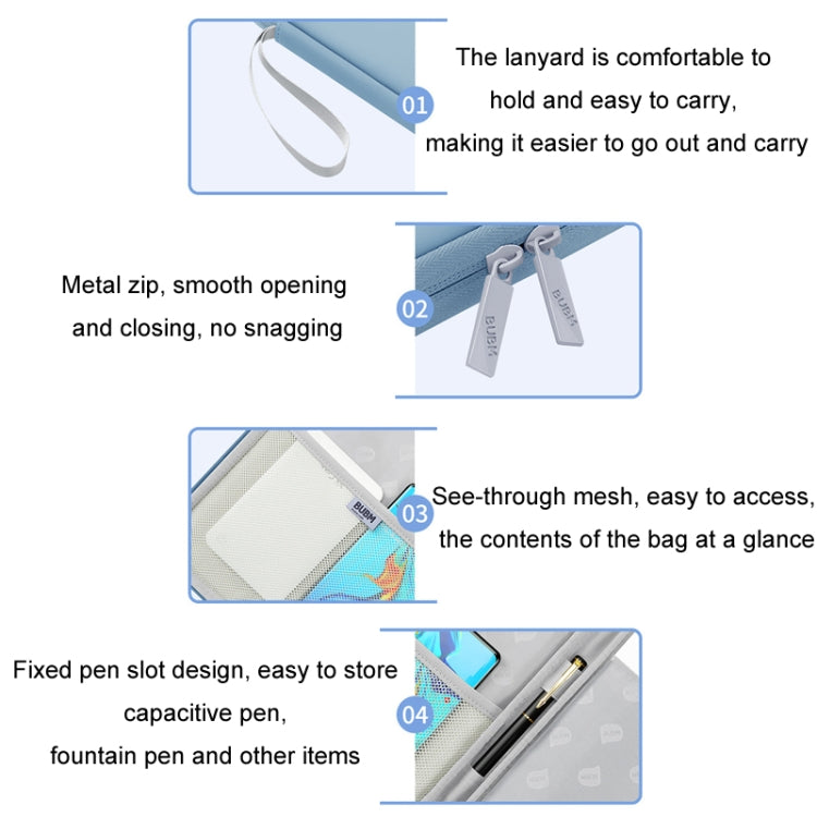 BUBM For IPad PU Leather Tablet PC Case With Carrying Strap, Size: 10.9 inches(Black) by BUBM