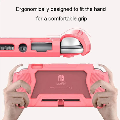 For Nintendo Switch Lite Full Cover Protective Shell TPU Console Case(Pink) by bashfashion