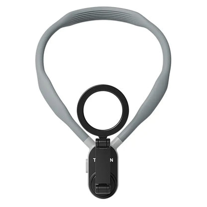 TELESIN Silicone Neck Mount Magnetic Selfie Stick Phone Neck Holder(Gray) by TELESIN
