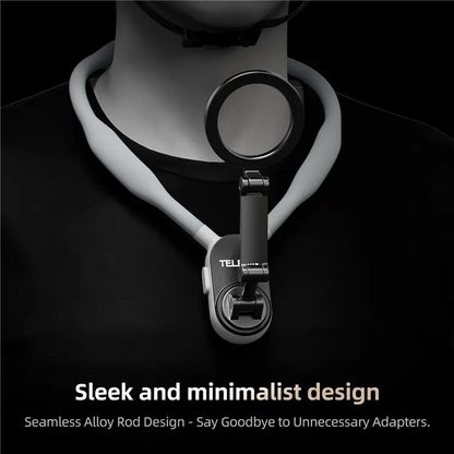 TELESIN Silicone Neck Mount Magnetic Selfie Stick Phone Neck Holder(Gray) by TELESIN