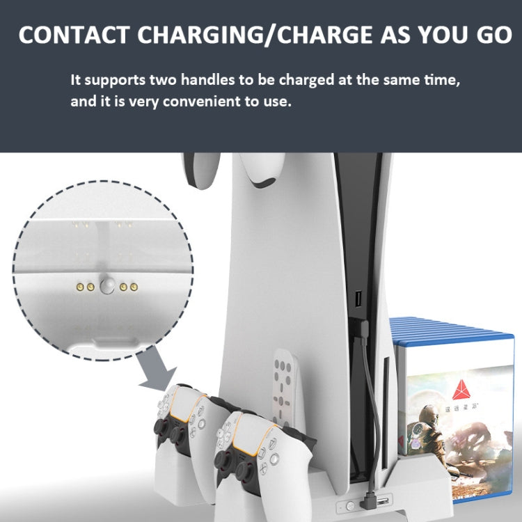 For PS5 iplay Dual-seat Charging and Cooling Base Bracket Storage Rack(Black) by iplay