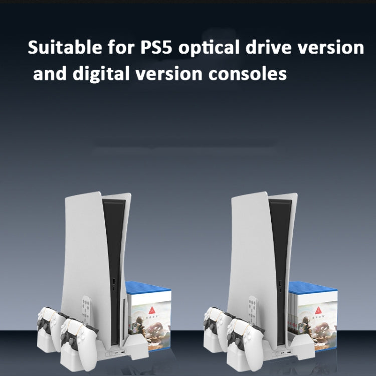 For PS5 iplay Dual-seat Charging and Cooling Base Bracket Storage Rack(Black) by iplay