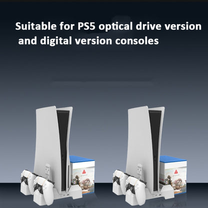 For PS5 iplay Dual-seat Charging and Cooling Base Bracket Storage Rack(Black) by iplay