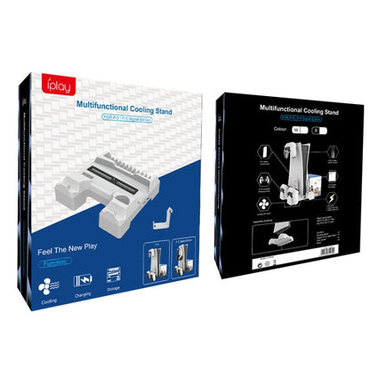 For PS5 iplay Dual-seat Charging and Cooling Base Bracket Storage Rack(Black) by iplay