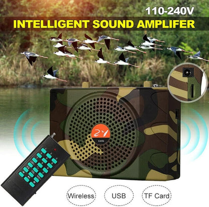 25W Bluetooth Voice Amplifier Bird Hunting Speaker Supports USB/TF/FM 1000m Remote Control EU Plug(Camouflage) by bashfashion
