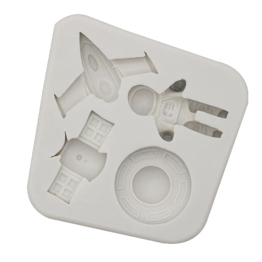 Astronaut Planet Rocket Silicone Fondant Chocolate Mold Cake Decorating Accessories Tools(Grey) by bashfashion