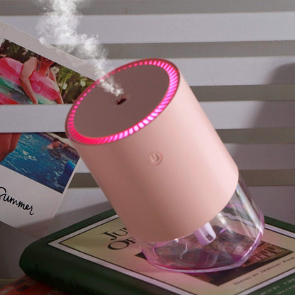350ml Ultrasonic Air Humidifier Mini Angle Adjustment Car Air Purifier, Spec: USB Plug Pink by bashfashion