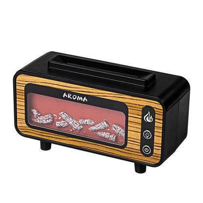 200ml Fireplace Flame Aromatherapy Air Humidifier USB Colorful Night Light Essential Oil Diffuser(Wood Grain) by bashfashion