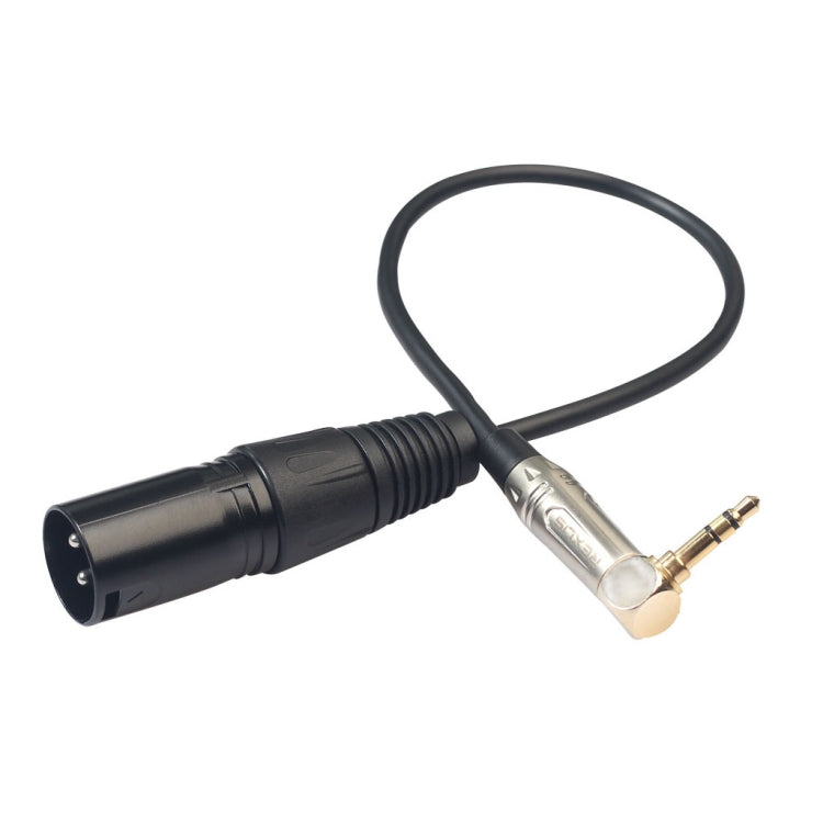 0.3m 90 Degree 3.5mm Stereo TRS Male to XLR 3Pin Male Audio Cable(Black) by bashfashion