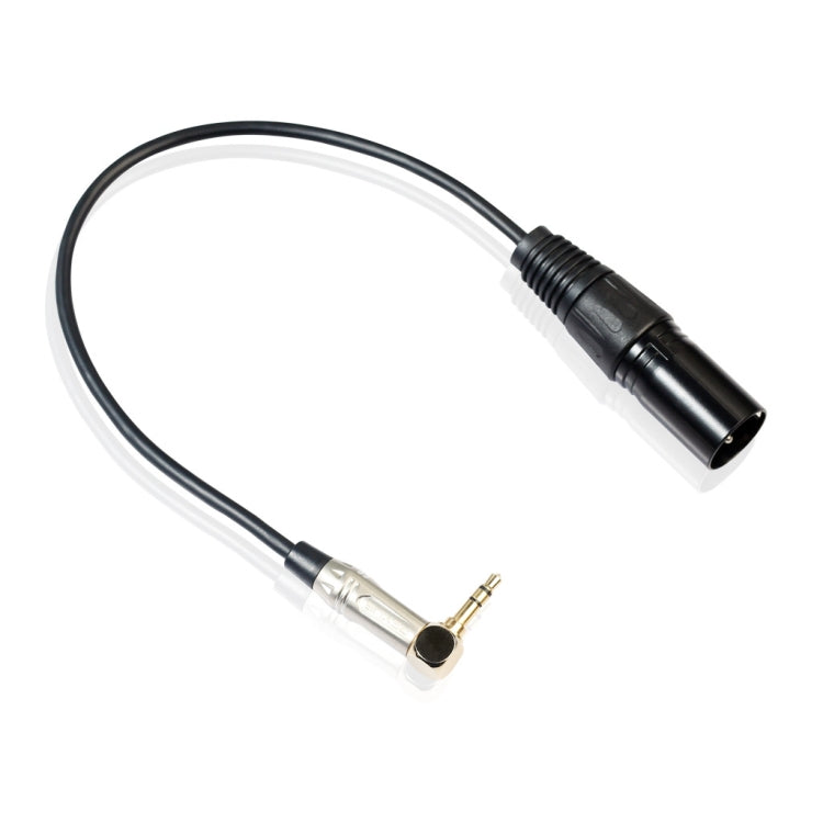 0.3m 90 Degree 3.5mm Stereo TRS Male to XLR 3Pin Male Audio Cable(Black) by bashfashion