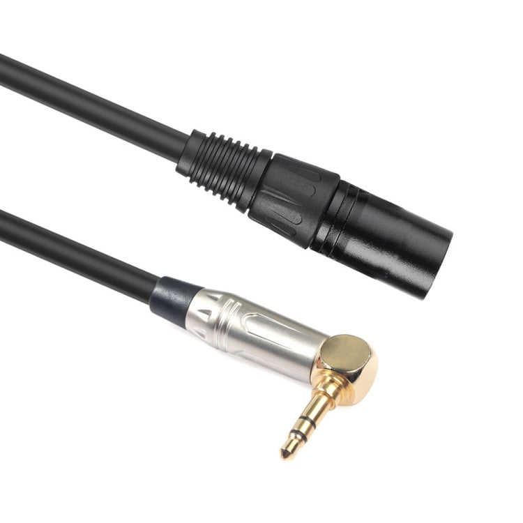 0.3m 90 Degree 3.5mm Stereo TRS Male to XLR 3Pin Male Audio Cable(Black) by bashfashion