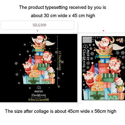 30x45cm Christmas Static Wall Stickers Glass Window Christmas Decoration Poster, Style: SDJ2309 by bashfashion