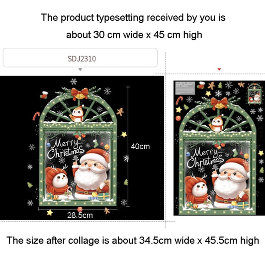 30x45cm Christmas Static Wall Stickers Glass Window Christmas Decoration Poster, Style: SDJ2310 by bashfashion