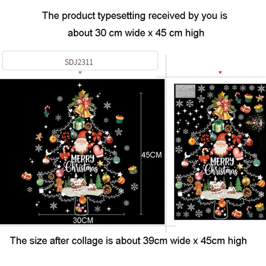 30x45cm Christmas Static Wall Stickers Glass Window Christmas Decoration Poster, Style: SDJ2311 by bashfashion