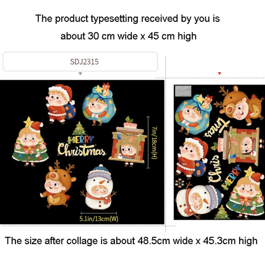 30x45cm Christmas Static Wall Stickers Glass Window Christmas Decoration Poster, Style: SDJ2315 by bashfashion
