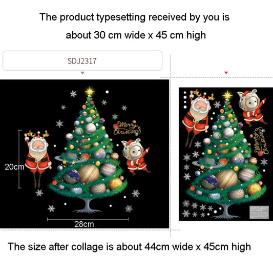 30x45cm Christmas Static Wall Stickers Glass Window Christmas Decoration Poster, Style: SDJ2317 by bashfashion