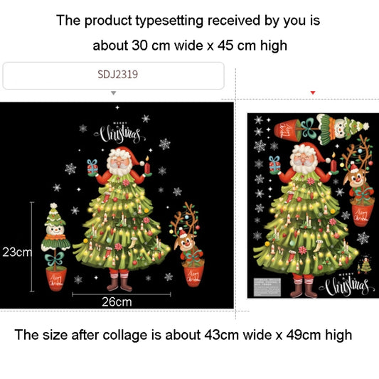 30x45cm Christmas Static Wall Stickers Glass Window Christmas Decoration Poster, Style: SDJ2319 by bashfashion