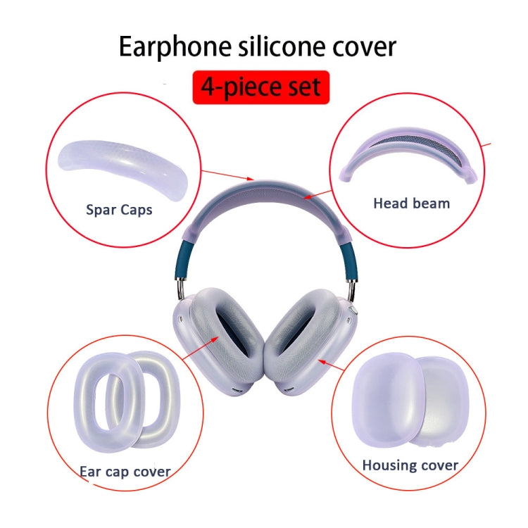 For AirPods Max Headphones 4-in-1 Silicone Replacement Cover Kit(White) by bashfashion