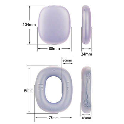 For AirPods Max Headphones 4-in-1 Silicone Replacement Cover Kit(Transparent Black) by bashfashion