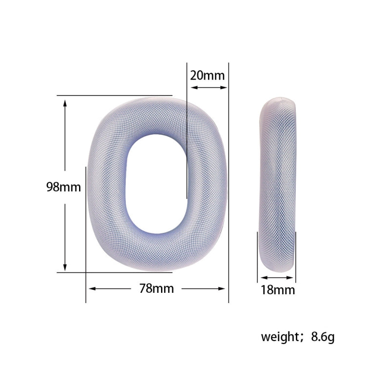 For AirPods Max Headphones Ear Cap Cover Replacement Part(Transparent Purple) by bashfashion