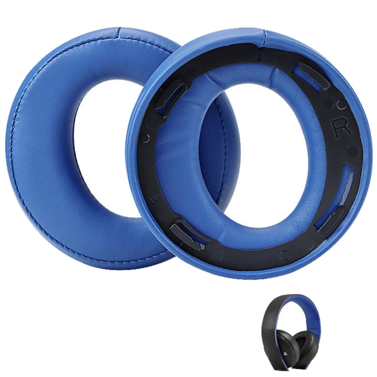 For Sony CECHYA-0083 Blue PU 2pcs Headphone Sponge Cover Earmuffs Headset Case by bashfashion