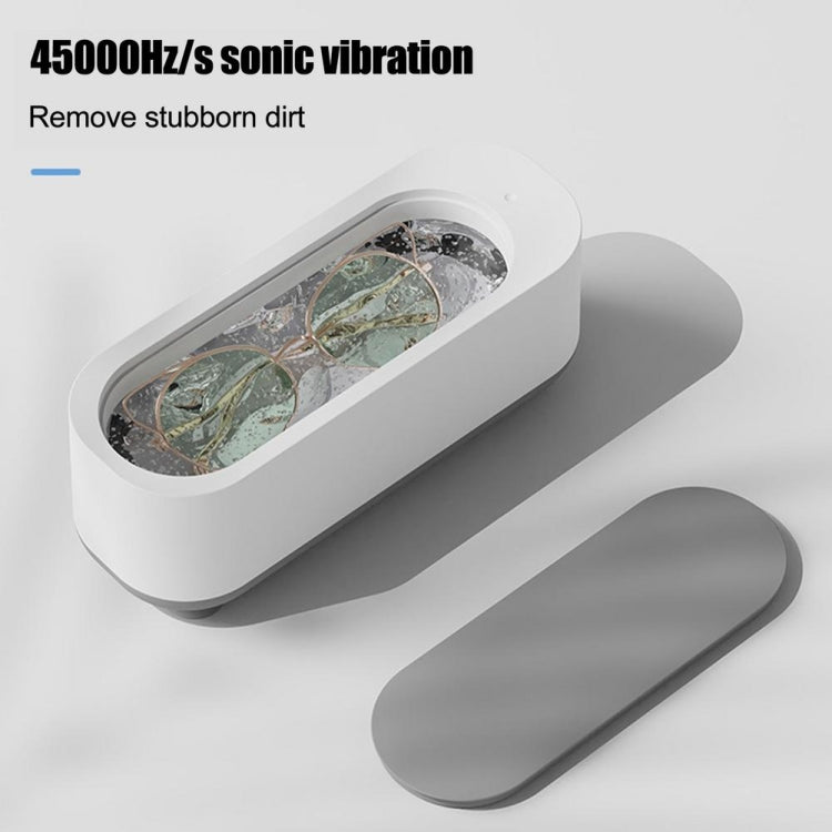 Multifunctional Ultrasonic Cleaner Jewelry Glasses Lenses Cleaning Machine, Spec: Dry Battery Powered Gray by bashfashion