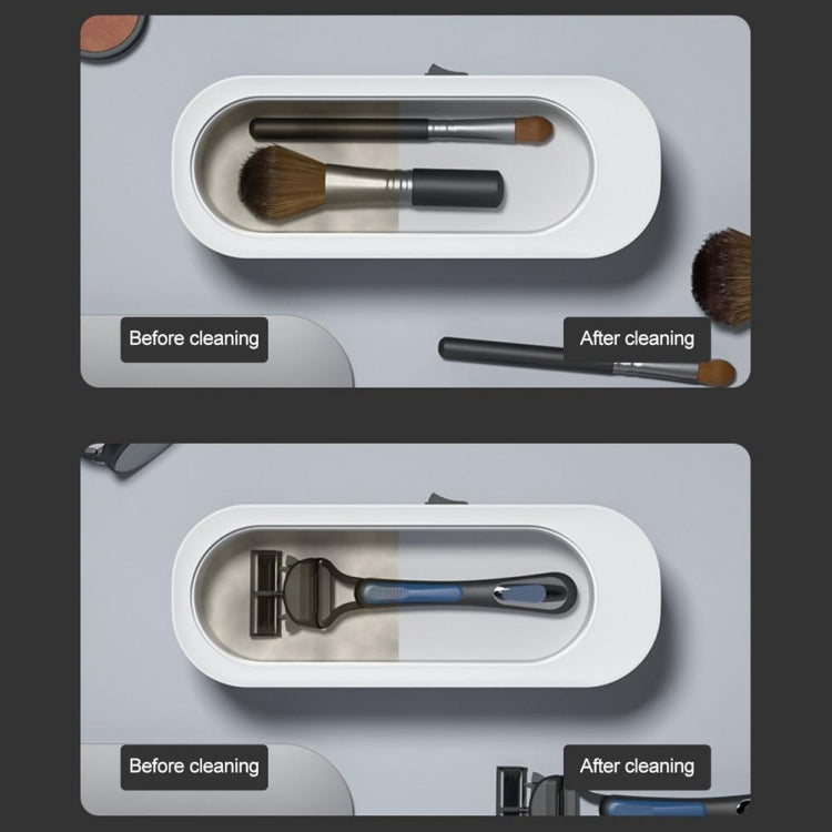 Multifunctional Ultrasonic Cleaner Jewelry Glasses Lenses Cleaning Machine, Spec: Dry Battery Powered Gray by bashfashion