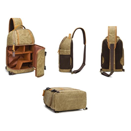Outdoor Canvas Wear-resistant Waterproof Photography Shoulder Bag(Khaki) by bashfashion