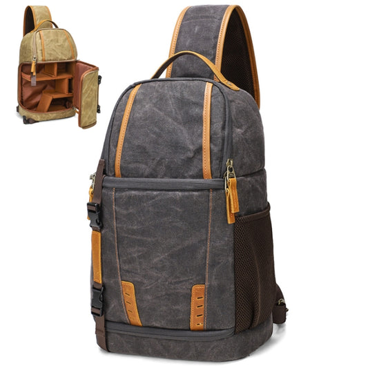 Outdoor Canvas Wear-resistant Waterproof Photography Shoulder Bag(Dark Gray) by bashfashion
