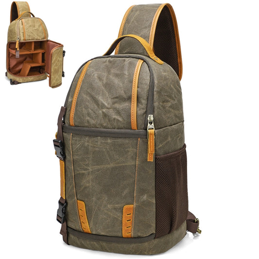 Outdoor Canvas Wear-resistant Waterproof Photography Shoulder Bag(Army Green) by bashfashion