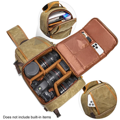 Outdoor Canvas Wear-resistant Waterproof Photography Shoulder Bag(Khaki) by bashfashion