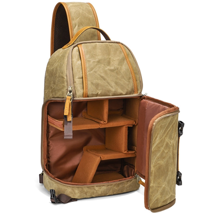 Outdoor Canvas Wear-resistant Waterproof Photography Shoulder Bag(Army Green) by bashfashion