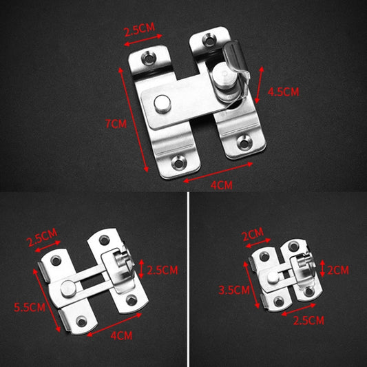 Medium Stainless Steel 90 Degree Barn Door Lock Hook Stainless Steel Door Buckle Insertion by bashfashion