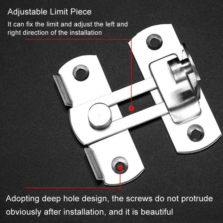 Medium 201 Stainless Steel Barn Door Lock Hook Stainless Steel Door Buckle Insertion by bashfashion