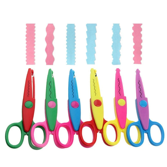 10pcs 5 Inch Children Safety Lace Scissors Kindergarten Fun DIY Photo Album Cutter, Model: Big Wave by bashfashion