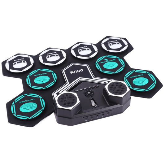 G6008 Desktop Drums With Sound Lithium Portable Drum Set Bluetooth Kids Practice Drum(Black) by bashfashion