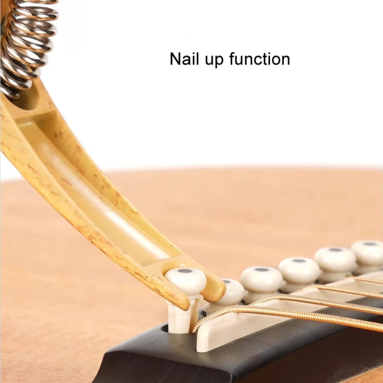 Galux GC501A Acoustic Guitar Pitch Clip Folk Ukulele Metal Clip With Storage Bag, Color: Dark Wood Pattern by Galux