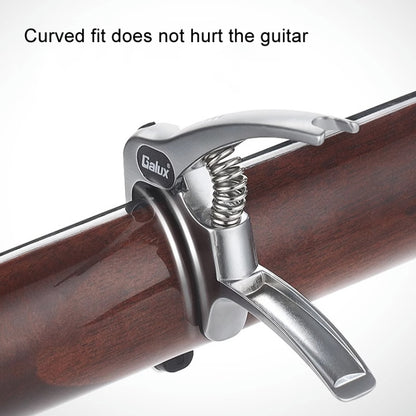 Galux GC501A Acoustic Guitar Pitch Clip Folk Ukulele Metal Clip With Storage Bag, Color: Dark Wood Pattern by Galux