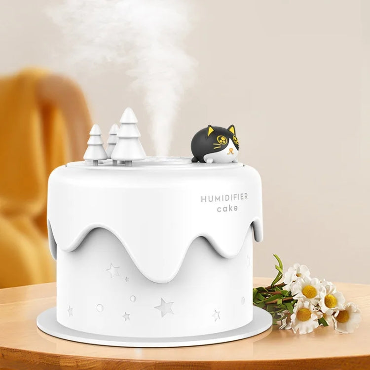 M328 Mini USB Plug-in Desktop Night Light Cartoon Cake Silent Spray Humidifier(White) by bashfashion