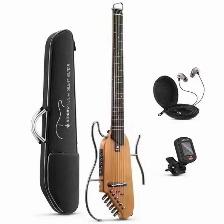 DONNER Smart Headless Silent Guitar Travel Portable Detachable Acoustic Guitar, Style: Mahogany by DONNER