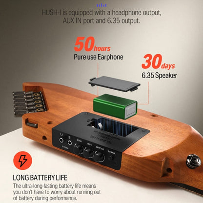 DONNER Smart Headless Silent Guitar Travel Portable Detachable Acoustic Guitar, Style: Mahogany Sunrise Color by DONNER