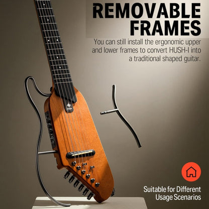 DONNER Smart Headless Silent Guitar Travel Portable Detachable Acoustic Guitar, Style: Maple by DONNER