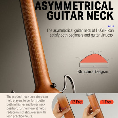 DONNER Smart Headless Silent Guitar Travel Portable Detachable Acoustic Guitar, Style: Mahogany by DONNER