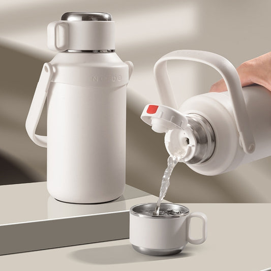 316 Stainless Steel Outdoor Sports Large Capacity Thermos Cup with Tea Filter, Color: 1000ml White by bashfashion