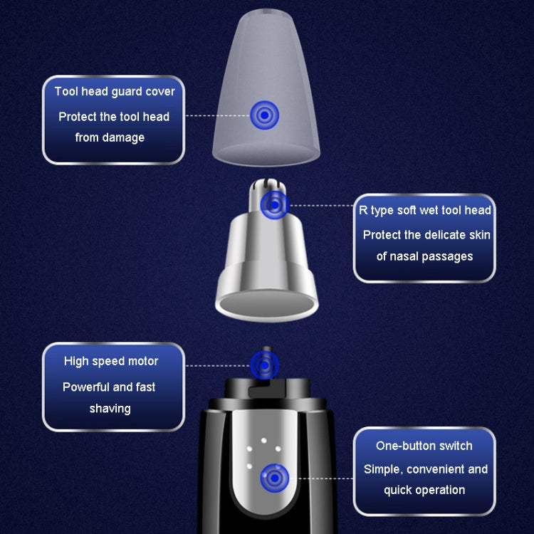 Electrical Nose Hair Trimmer Shaving Nose Hair Motorized Eyebrow Razor Nasal Cleaning Tools by bashfashion
