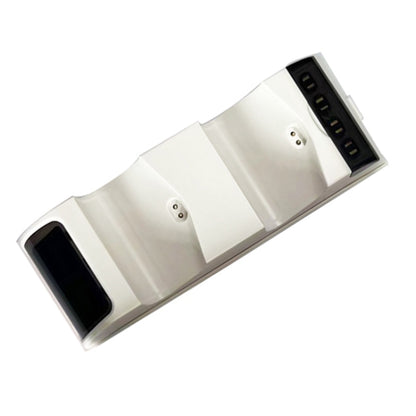 For PS4 Slim / Pro Gamepad Docking Charger Controller Dual Charger With Display Lights(White) by bashfashion