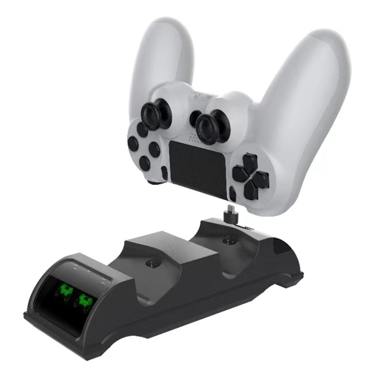 For PS4 Slim / Pro Gamepad Docking Charger Controller Dual Charger With Display Lights(White) by bashfashion